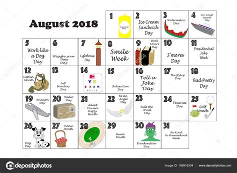 Calendar Of Quirky Holidays Fun Calendar Days Calendar Template