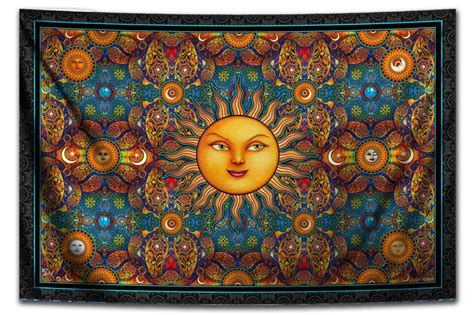 Sun Tapestry 3D Sun Moon Celestial Tapestry Wall Hanging by - Etsy