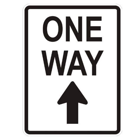 One Way Road Sign C2 Reflective 400x600mm Sign Style