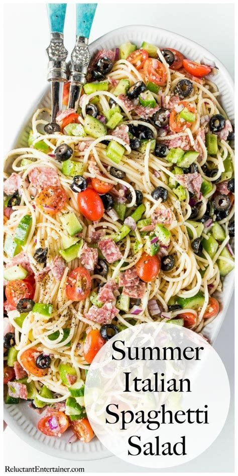 Summer Italian Spaghetti Salad Recipe in 2020 | Spaghetti salad, Italian spaghetti salad recipe ...