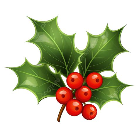 Holly Leaves Are Green With Red Berries Png Illustration Holly Red