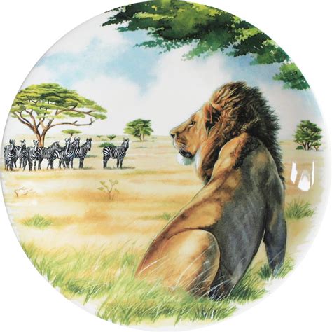 Assiette Dessert 22 cm Lion Safari SAFARI 1784ADE402 FAÏENCERIE DE