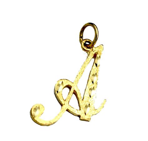 14 Kt Gold Letter A Charm Pendant Solid Gold Jewelry Etsy