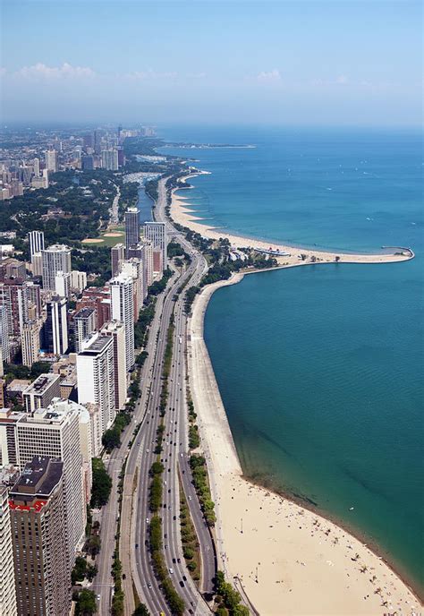 Aerial View Of Chicago And Lake Michigan By Lillisphotography