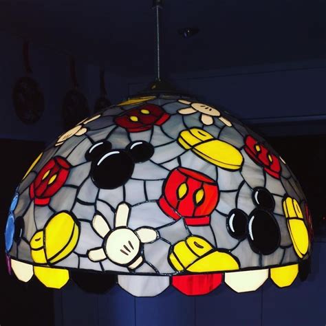 Disney Mickey Mouse Themed Stained Glass Lamp Shade Home Decor Idea