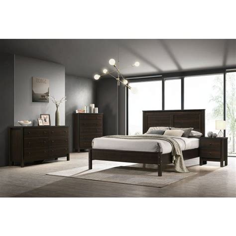 Kennon Queen Panel Bedroom Set Espresso By Elements Furniture