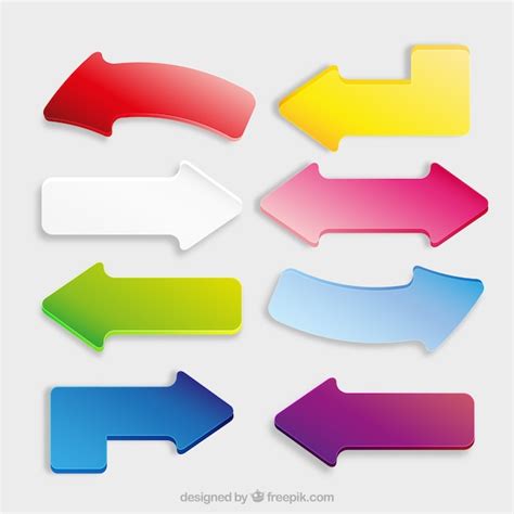 Pack Of Colored Arrows Vector Free Download