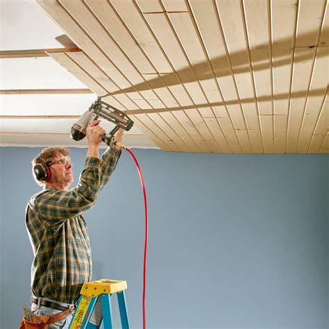 Shiplap Ceiling How To Install A Tongue And Groove Ceiling