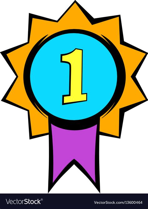 First Place Medal Icon Icon Cartoon Royalty Free Vector