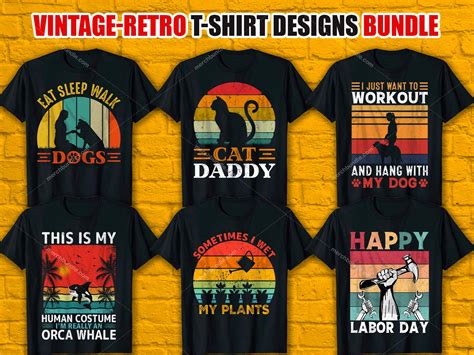 Vintage Retro T Shirt Design Bundle T Shirt Design Bundle