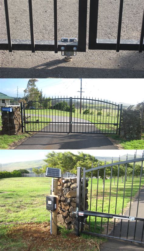 A driveway gate indicates that an elaborate estate lies beyond. The Estate Swing 12 Foot Long, Single Driveway Gate Made in USA