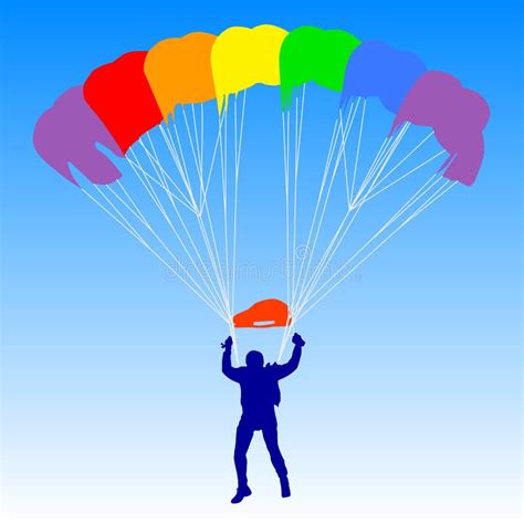 Las Siluetas Del Skydiver Que Se Lanzan En Paracaídas Un Ejemplo Del