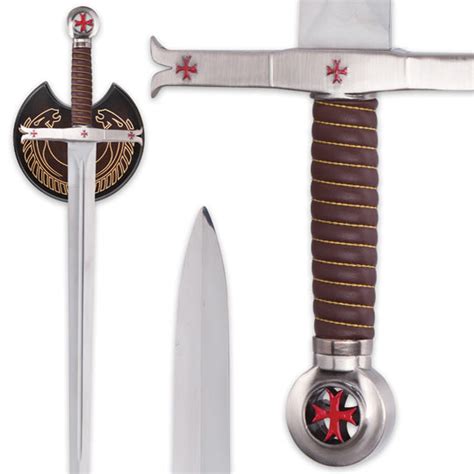Knights Templar Sword With Display Plaque True Swords