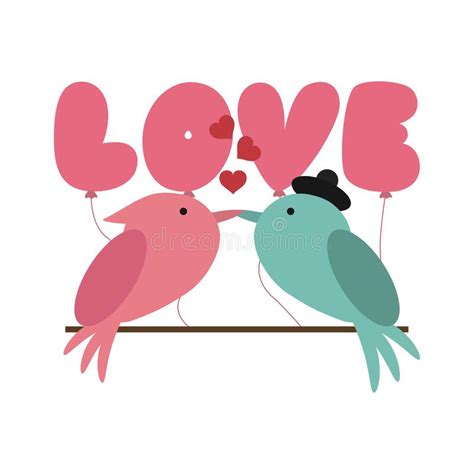 Love And Birds Stock Vector Illustration Of Love Kiss 136869593