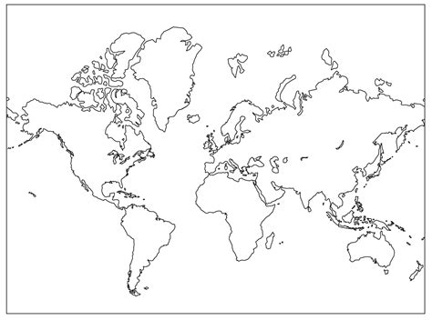 Empty World Map For Practice Gce Ol Examination Map Marking