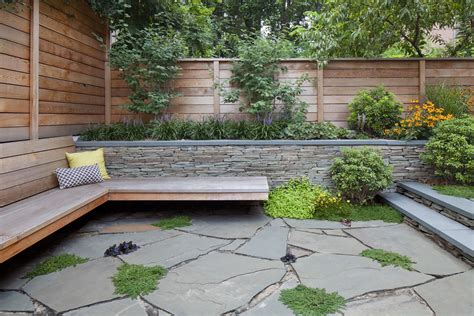 Boerum Hill Brownstone Garden Brooklyn Floating Wood Bench Stacked