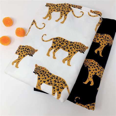 Leopard Print Cotton Spandex Jersey Knit Animal Print Fabric