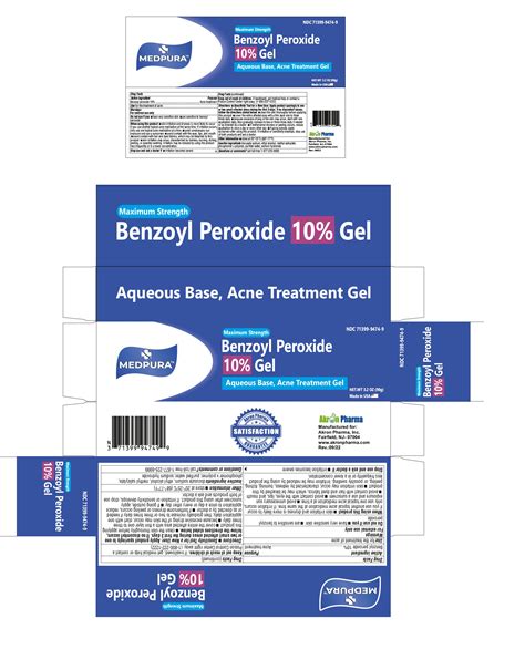 Dailymed Medpura Benzoyl Peroxide Aqueous Base Acne Treatment Gel