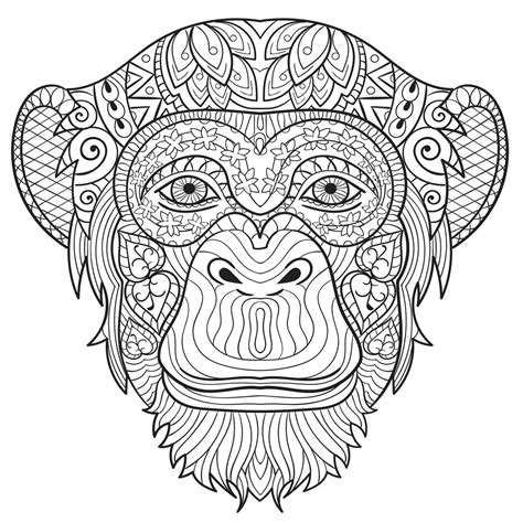 Get This Monkey Coloring Pages For Adults 31902