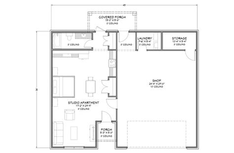 24x32 House 1 Bedroom 15 Bath 851 Sq Ft Pdf Floor Etsy Canada