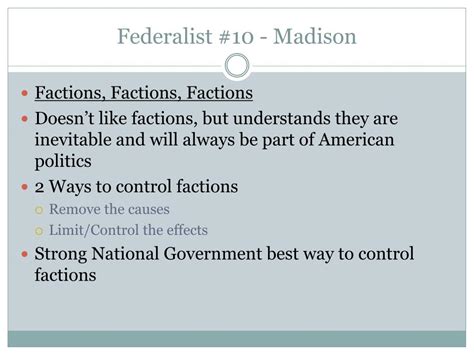 Ppt Federalist Papers 10 And 51 Powerpoint Presentation Free