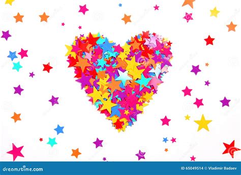 Heart Of The Colored Stars Stock Photo Image Of Hearts 65049514
