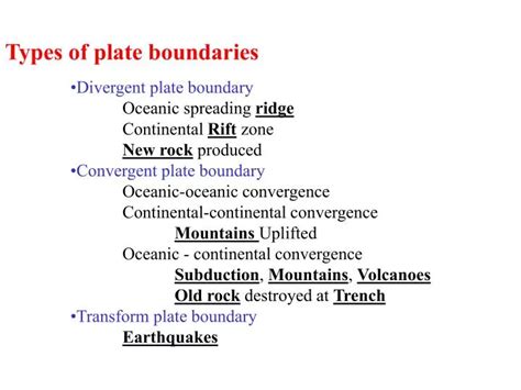 Ppt Types Of Plate Boundaries Powerpoint Presentation Free Download