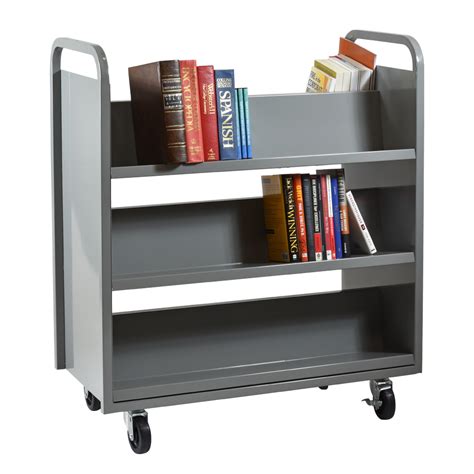 6 Shelf Double Sided Library Book Cart Specialty Store Services
