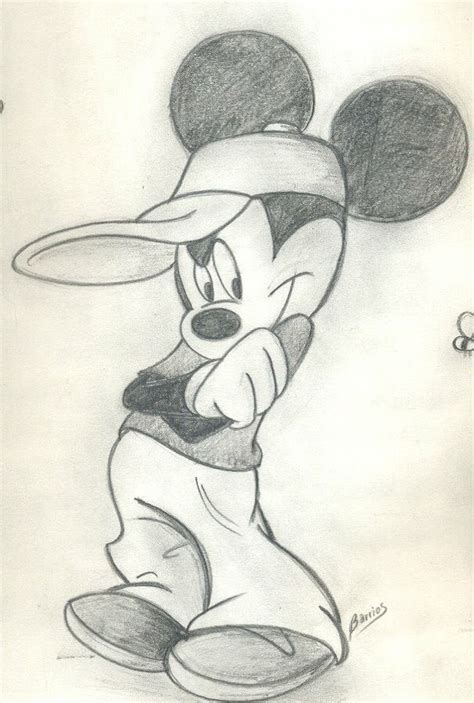 Pencil Drawing Of Mickey Mouse
