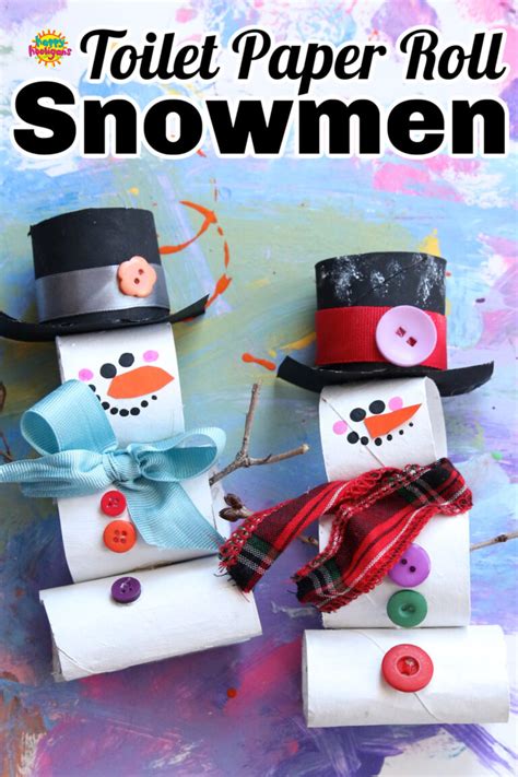 Stacked Toilet Paper Roll Snowman Craft Happy Hooligans