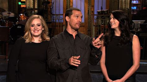 Watch Saturday Night Live Sneak Peek SNL Host Matthew McConaughey Tells Adele And Cecily A