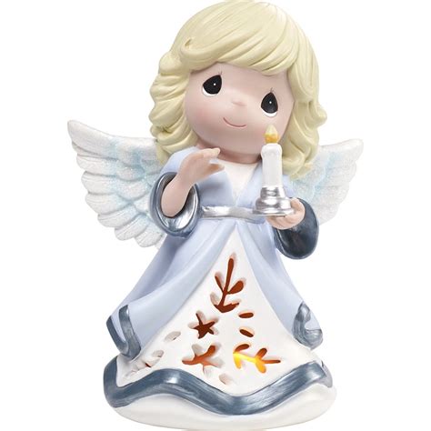 Precious Moments Let His Light Shine Angel Holding Candle Led Musical