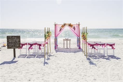 Tropical Hot Pink Beach Wedding Arbor Beach Wedding Arbors Beach
