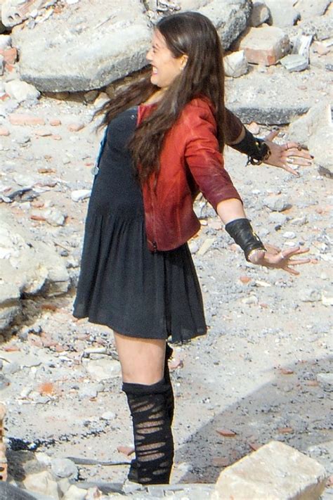 Elizabeth Olsen At Avengers 2 Age Of Ultron Set In Italy Wanda Marvel