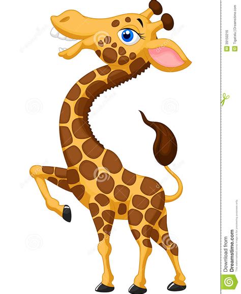Cute Giraffe Cartoon Stock Vector Illustration Of Happy 39150216