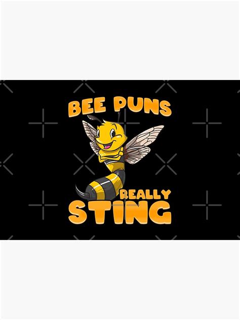 funny bee puns really sting bath mat by pragmaticfalcon redbubble