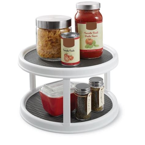 Although laminates can look like the real deal with grain, they usually have a smooth surface that prevents grime from metal cabinets are not as hard to clean as wood cabinets. Copco Two-Tier Non-Skid Cabinet Lazy Susan | White kitchen remodeling, New kitchen cabinets ...