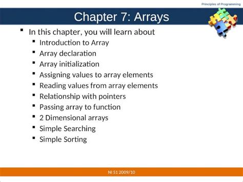 PPT Principles Of Programming Chapter 7 Arrays In This Chapter You