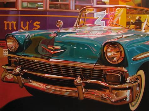Hyperrealistic Oil Paintings Of Polished Vintage Cars By Cheryl Kelley