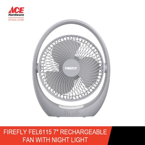 Firefly Fel6115 7 Rechargeable Fan With Night Light Shopee Philippines