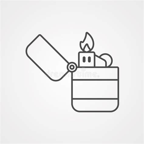 Silhouette Gas Lighter Flame Icon Stock Vector Illustration Of