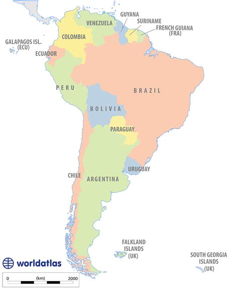 South American Countries By Size