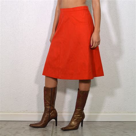 Vintage 70 s Red Skirt Vesture Online Vintage Shop וסצ ר חנות