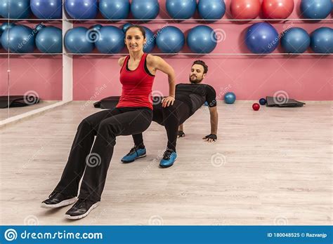 Couple In The Gym Stock Image Image Of Activity Gymnastic 180048525