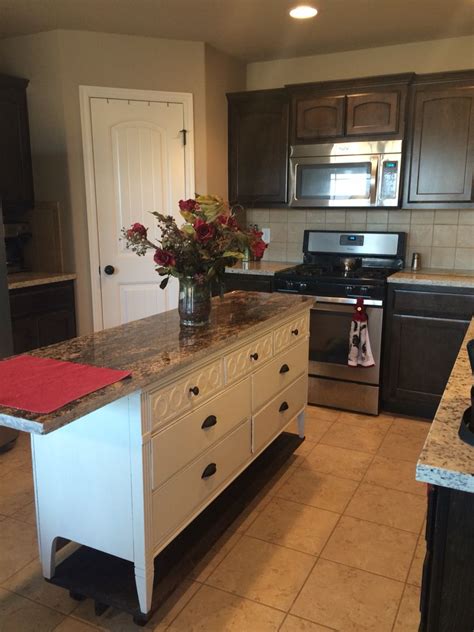 Courtesy of just spiff it! Old dresser turned into a beautiful kitchen island with ...