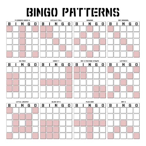Bingo Patterns Printable Printable Word Searches