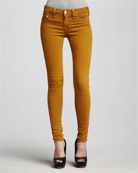 Lyst True Religion Halle Mustard Skinny Jeans In Yellow