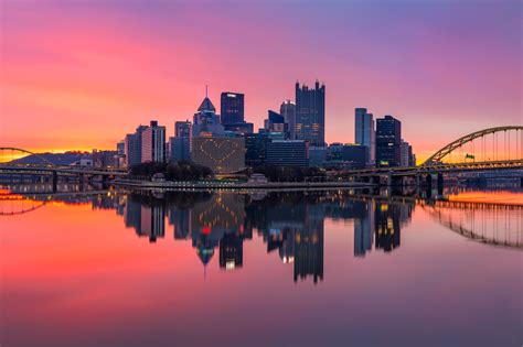 Pittsburgh Photography Incredible Sunrise With Reflections In The