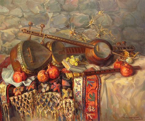 Still Life With Armenian Musical Instruments Duduk Thar And Qyamancha