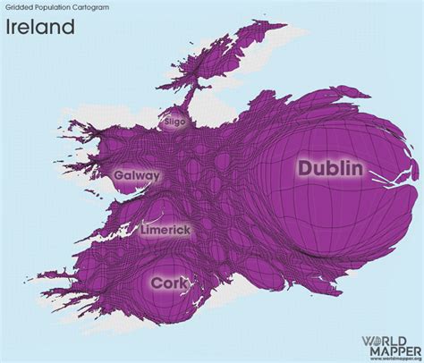 Ireland Gridded Population Worldmapper